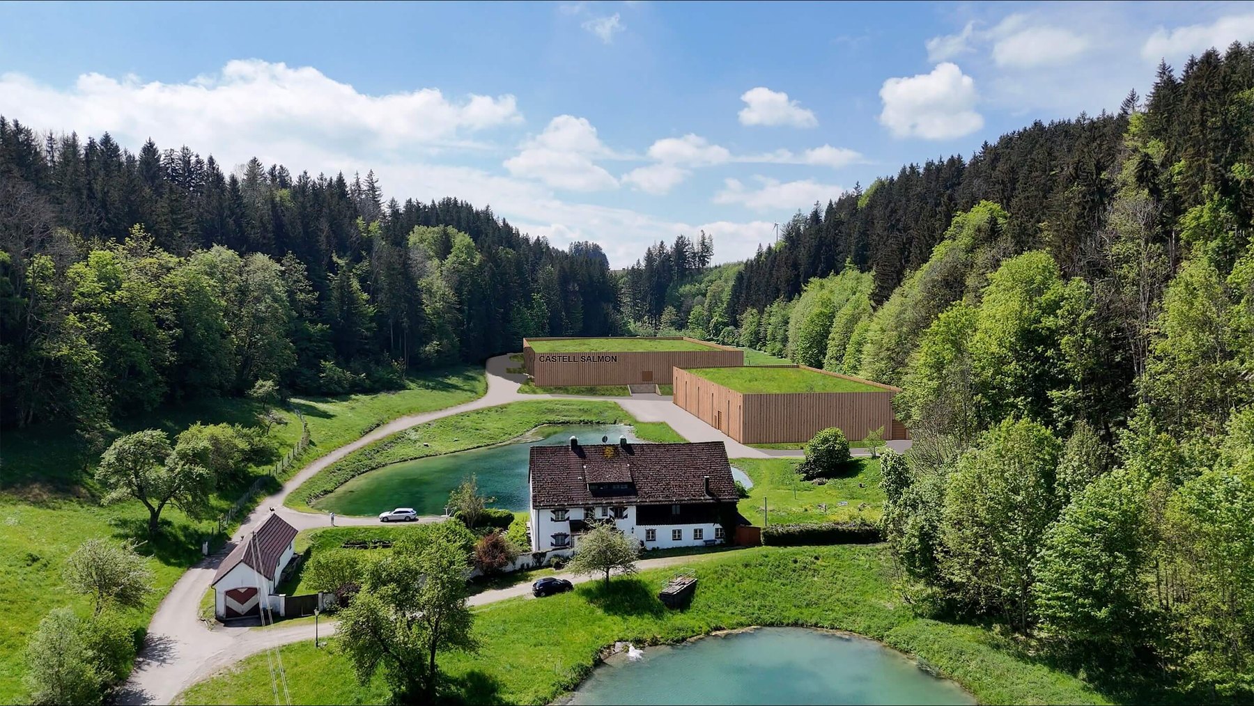 Aerial view of the farm in the Griestal valley