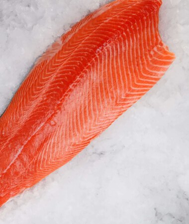 A fresh salmon fillet